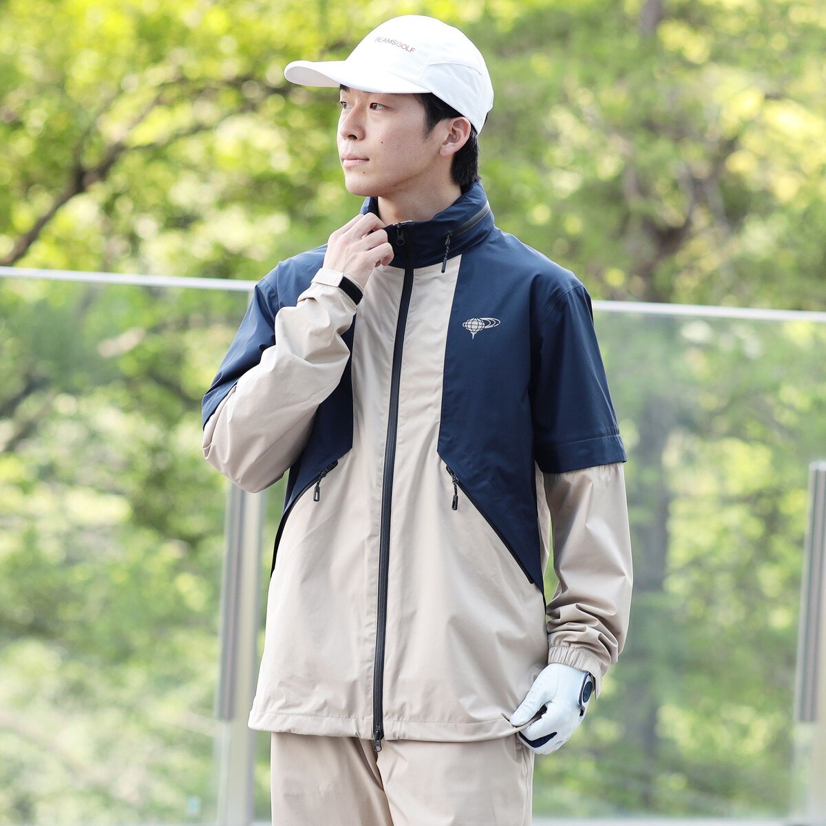 BEAMS GOLF ORANGE LABEL 2WAY 撥水レインブルゾン(レインウェア