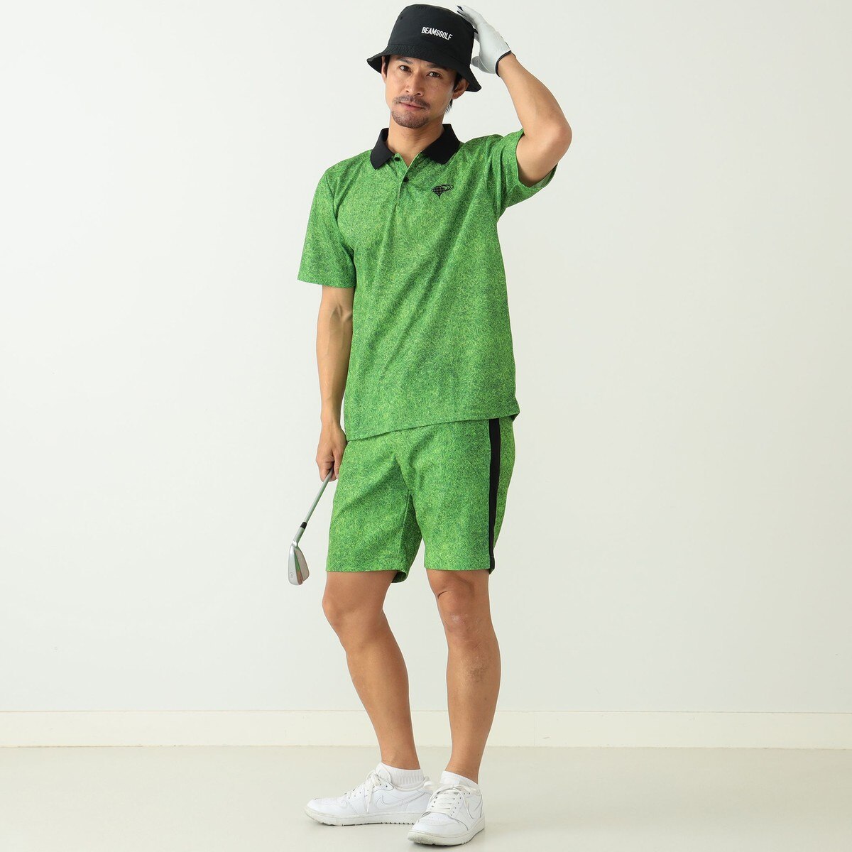 BEAMS GOLF ORANGE LABEL ターフ プリント ショーツ(ハーフパンツ