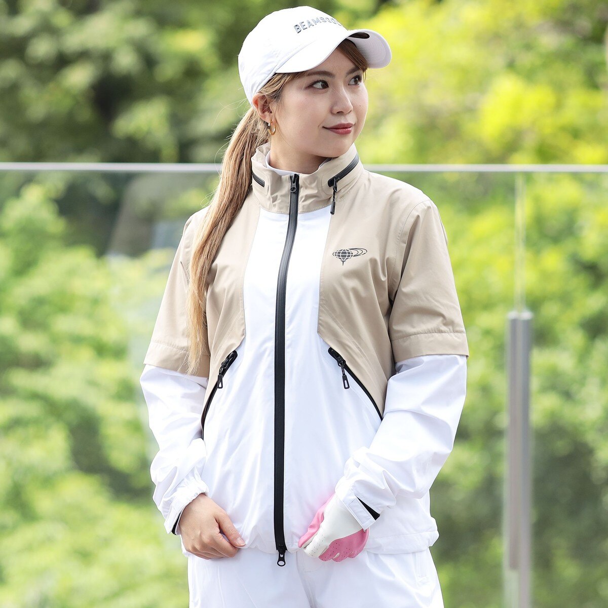 BEAMS GOLF ORANGE LABEL 2WAY 撥水レインブルゾン レディス(レイン