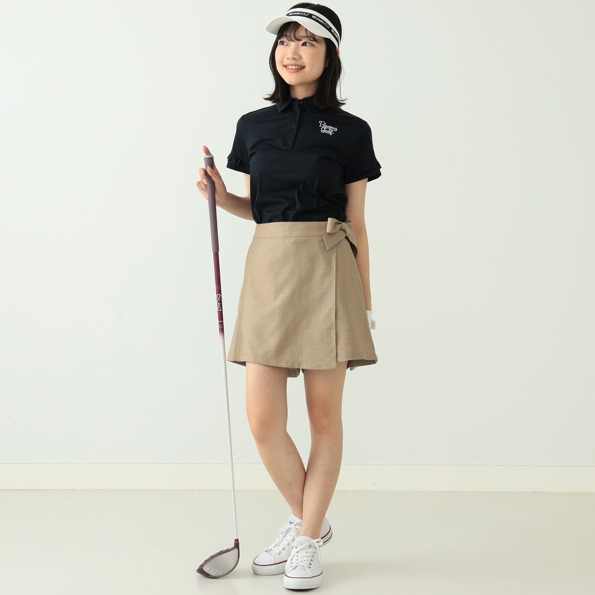 BEAMS GOLF ORANGE LABEL ウエストリボン ラップキュロット BEAMS GOLF ORANGE LABEL ウエストリボン ラップキュロット