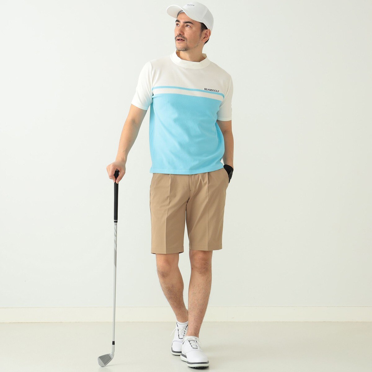 BEAMS GOLF PURPLE LABEL 撥水 プリーツ ショートパンツ(ハーフ