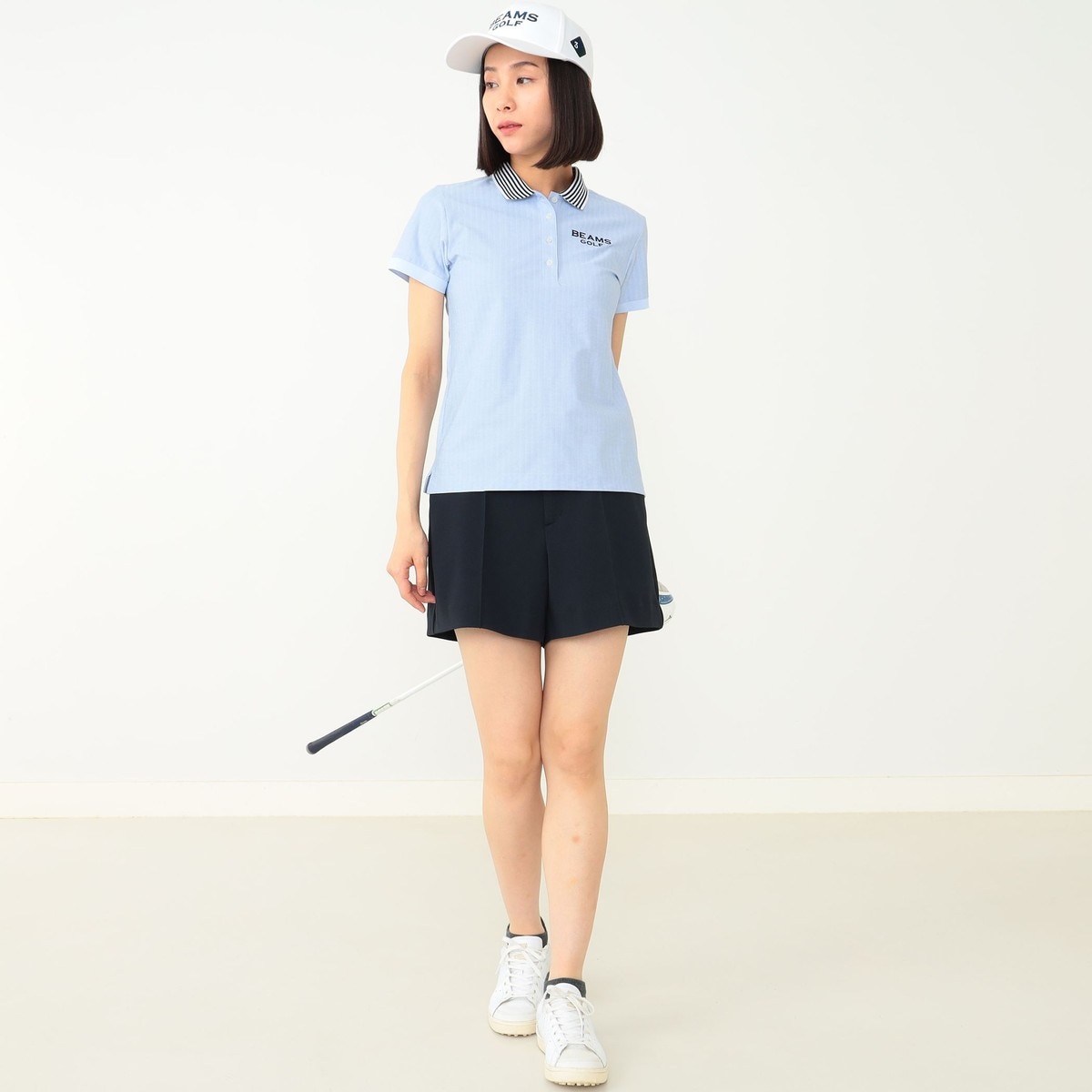 BEAMS GOLF PURPLE LABEL レクチュールツイル ストレッチ ショート