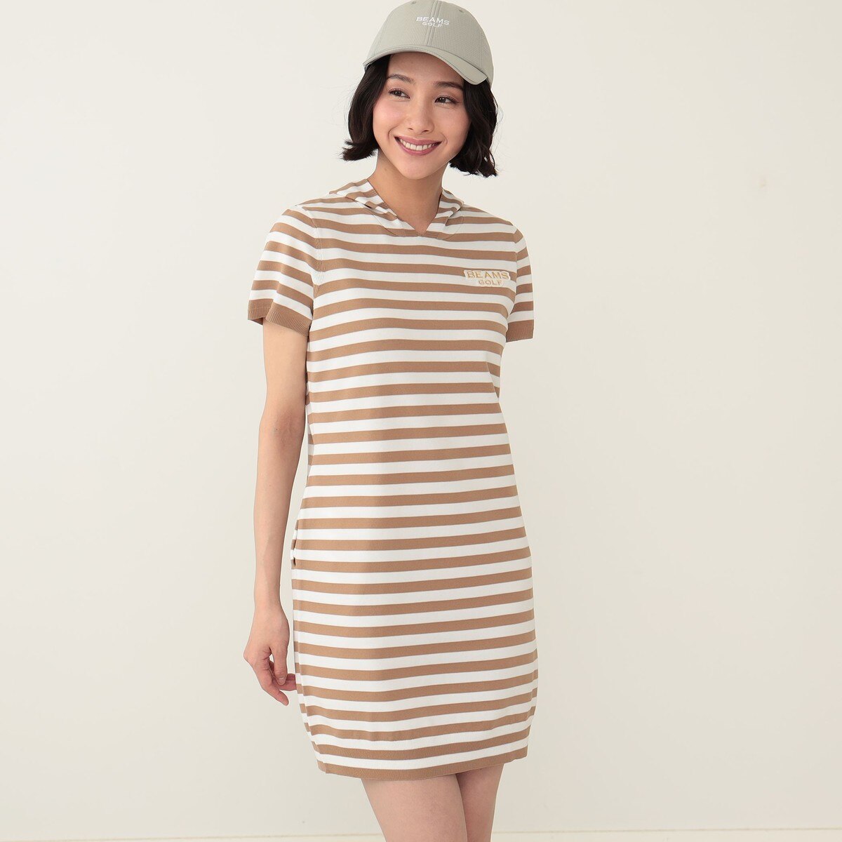 BEAMS GOLF PURPLE LABEL ボーダーニット ワンピース レディス
