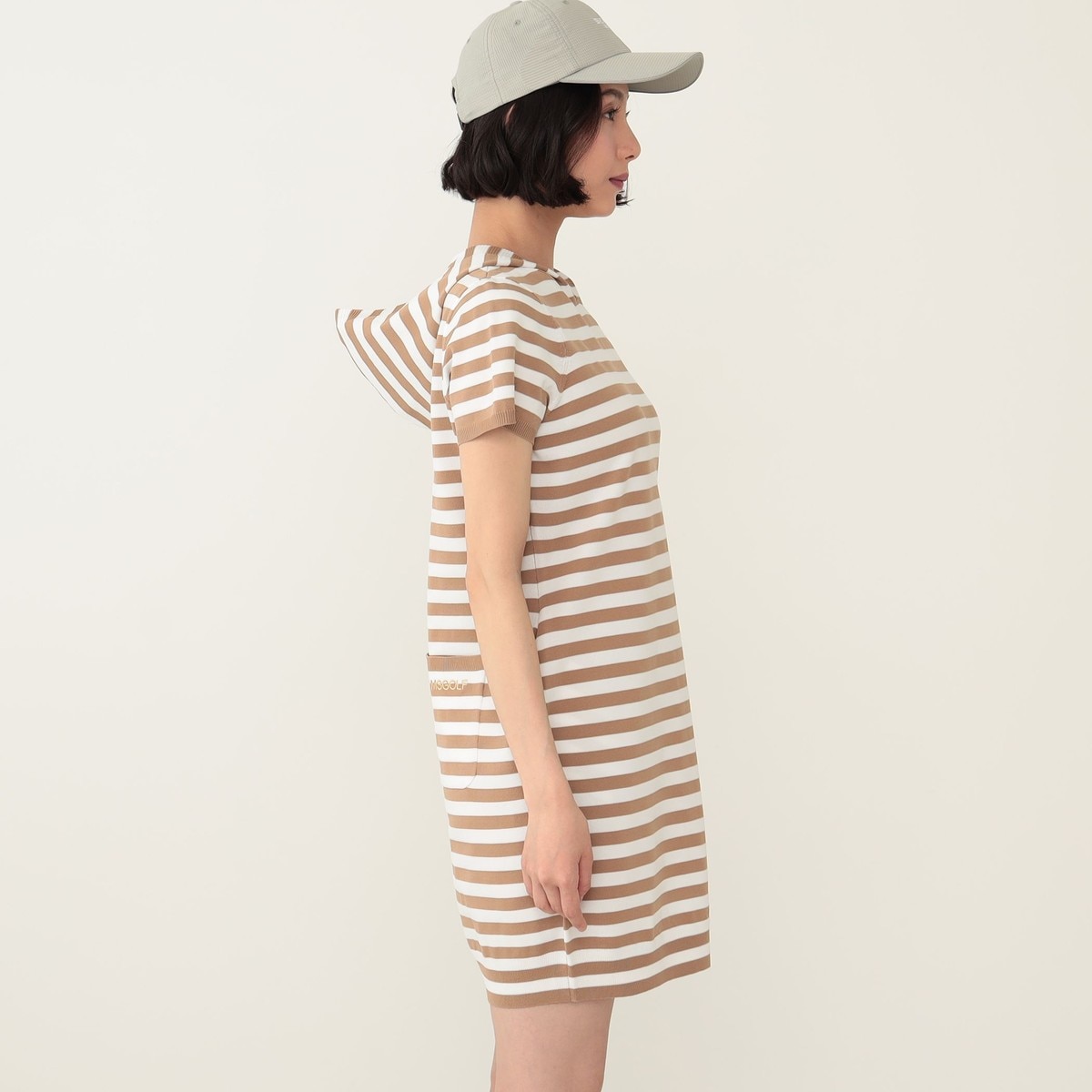 BEAMS GOLF PURPLE LABEL ボーダーニット ワンピース レディス
