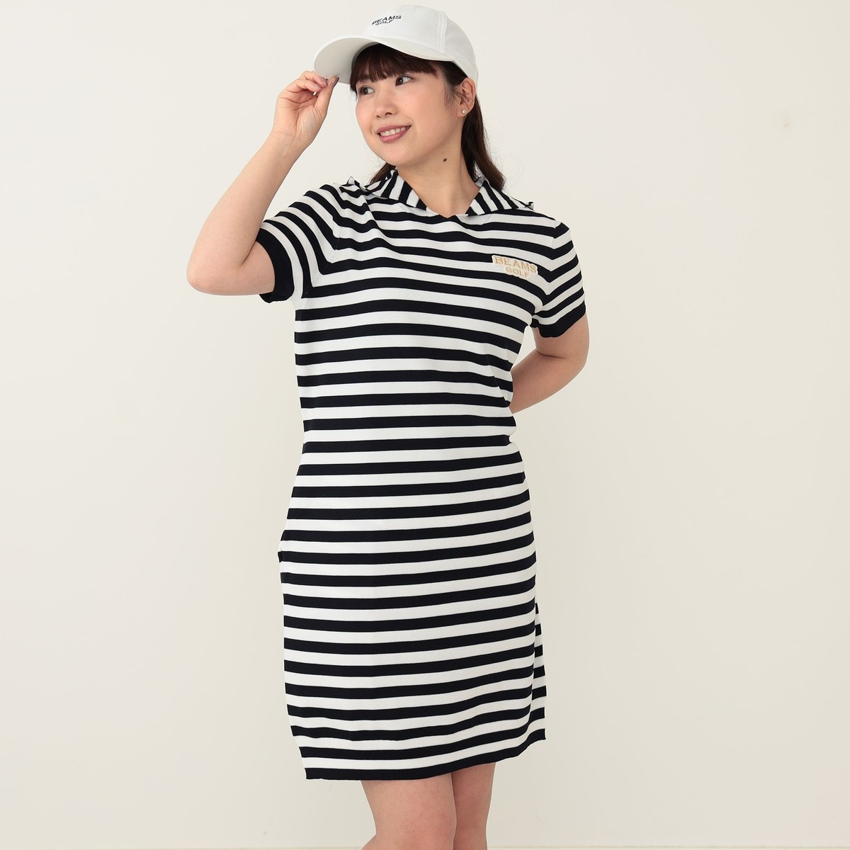 BEAMS GOLF PURPLE LABEL ボーダーニット ワンピース レディス