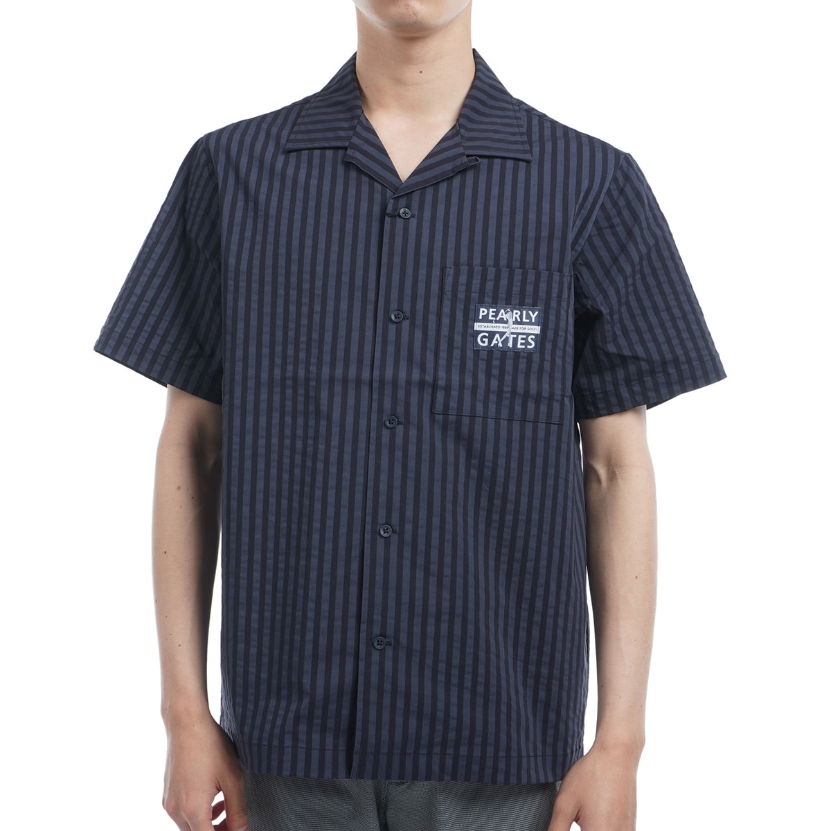 パーリーゲイツ ストライプシャツ サッカーストレッチ ストライプ柄