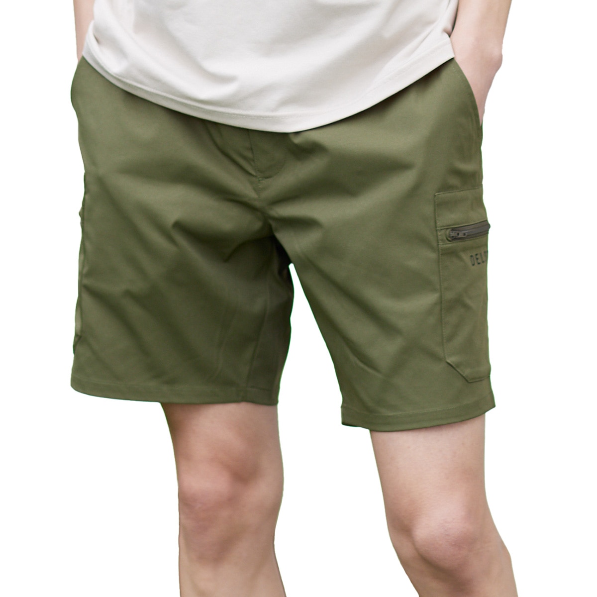 セール・アウトレット】ストレッチ カーゴポケット付きハーフパンツ