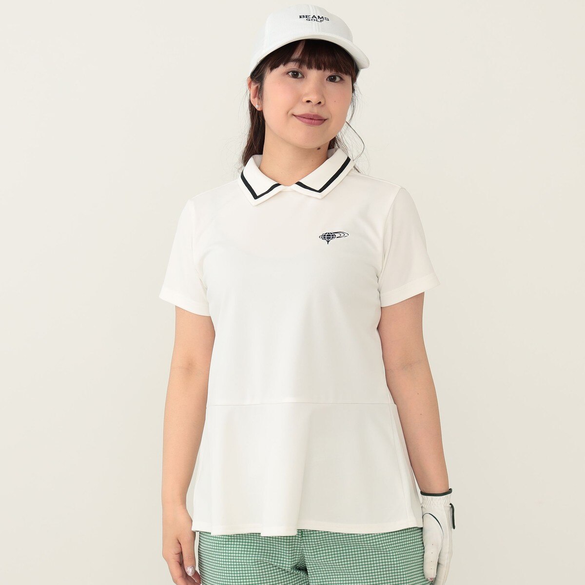 ビームスゴルフ ポロシャツ パープルレーベル ホワイト Mサイズ レディース BEAMS GOLF PURPLE LABEL(ビームスゴルフパープルレーベル