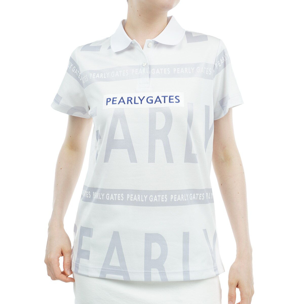 PEARLY GATES - パーリーゲイツ レディース 半袖 ポロシャツPGボーダーロゴジャガード 新品 PGボーダーロゴジャカード 半袖ポロシャツ レディス(半袖シャツ