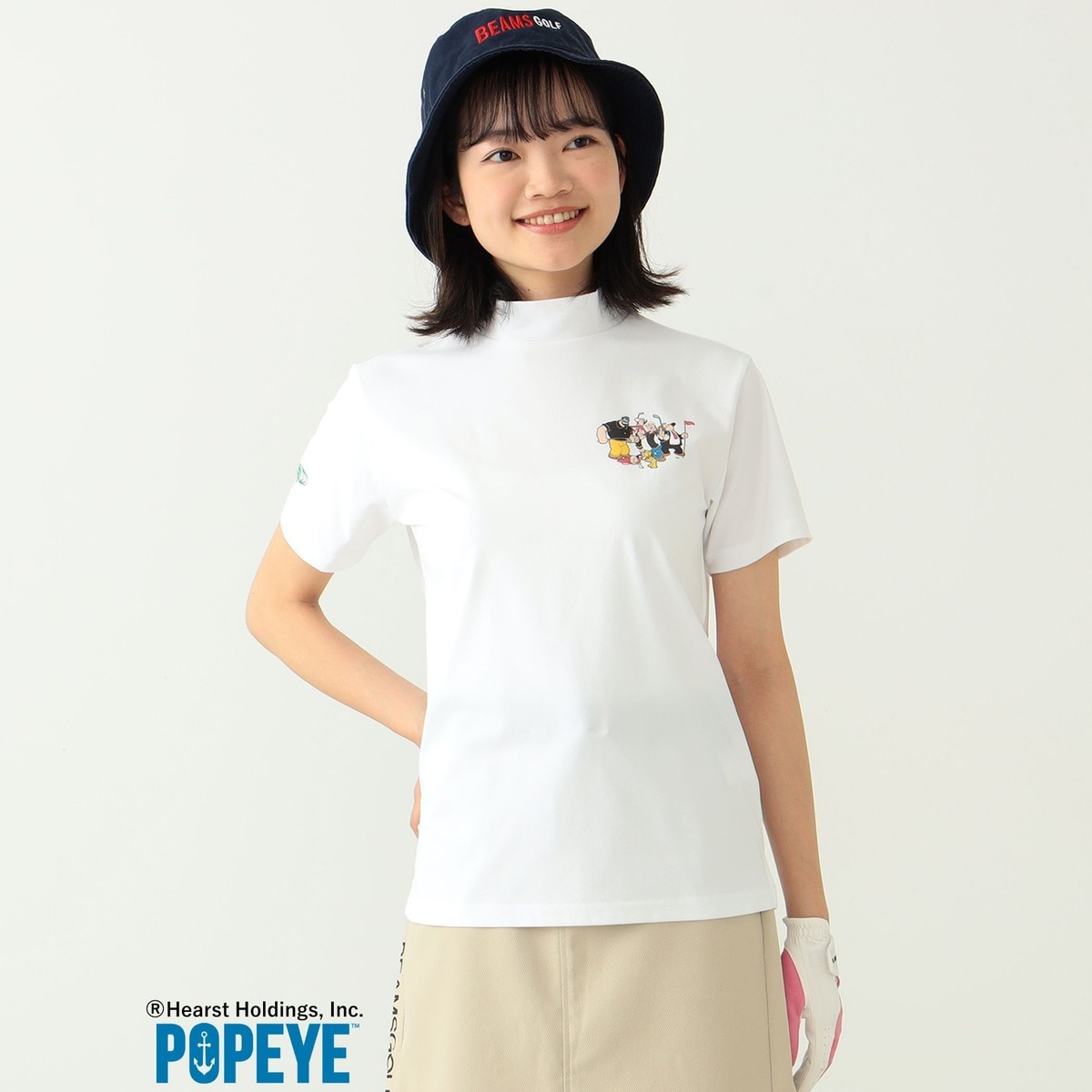 BEAMS GOLF POPEYE(TM)モックネックシャツ レディス(半袖シャツ