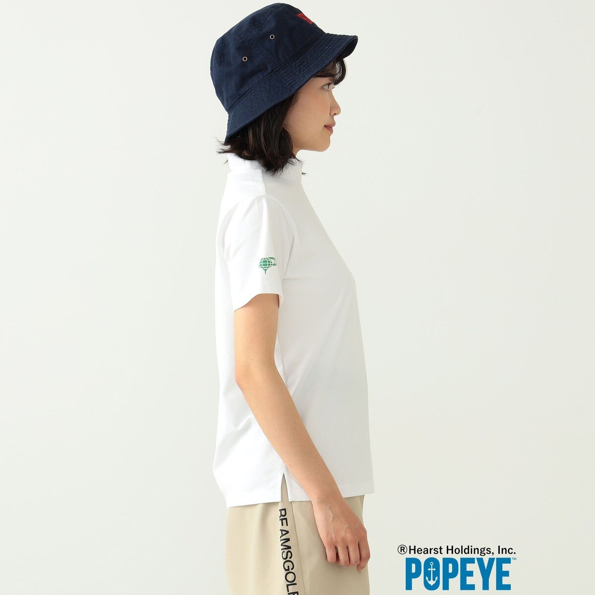 BEAMS GOLF POPEYE(TM)モックネックシャツ レディス(半袖シャツ