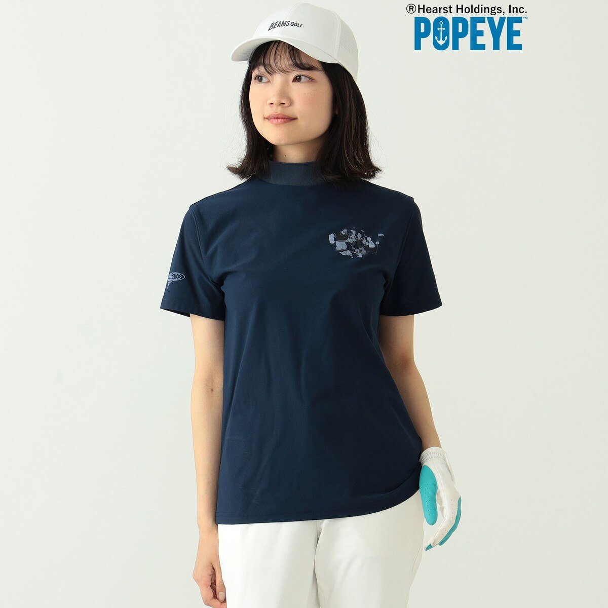 BEAMS GOLF POPEYE(TM)モックネックシャツ レディス(半袖シャツ