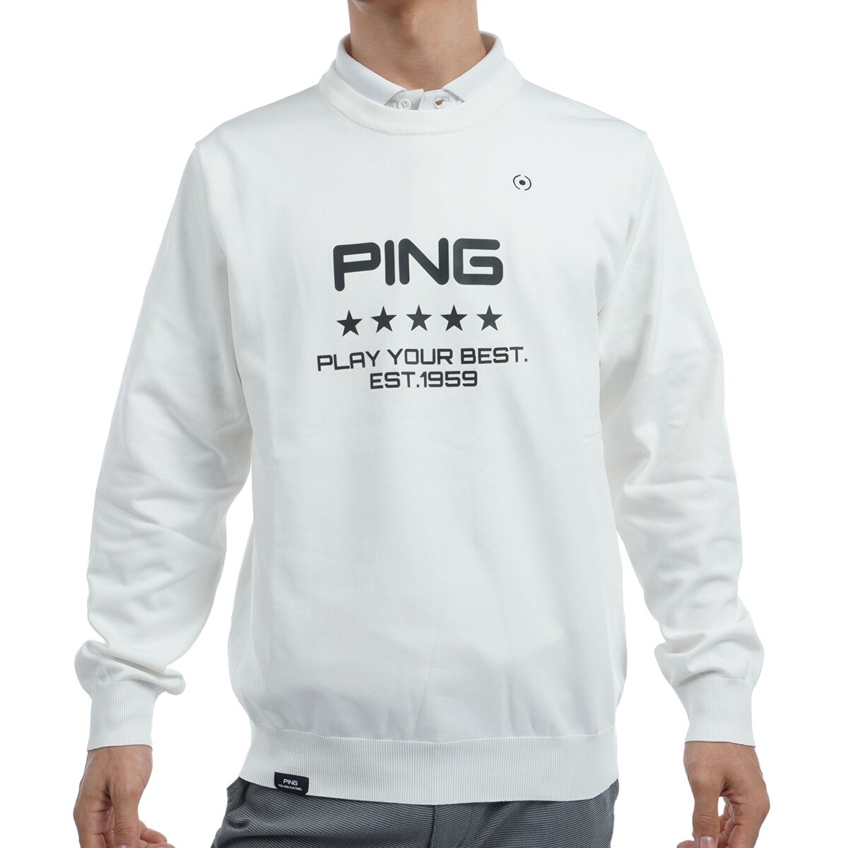 PING ピン ロゴプリントクルーネックセーター : GDOゴルフ
