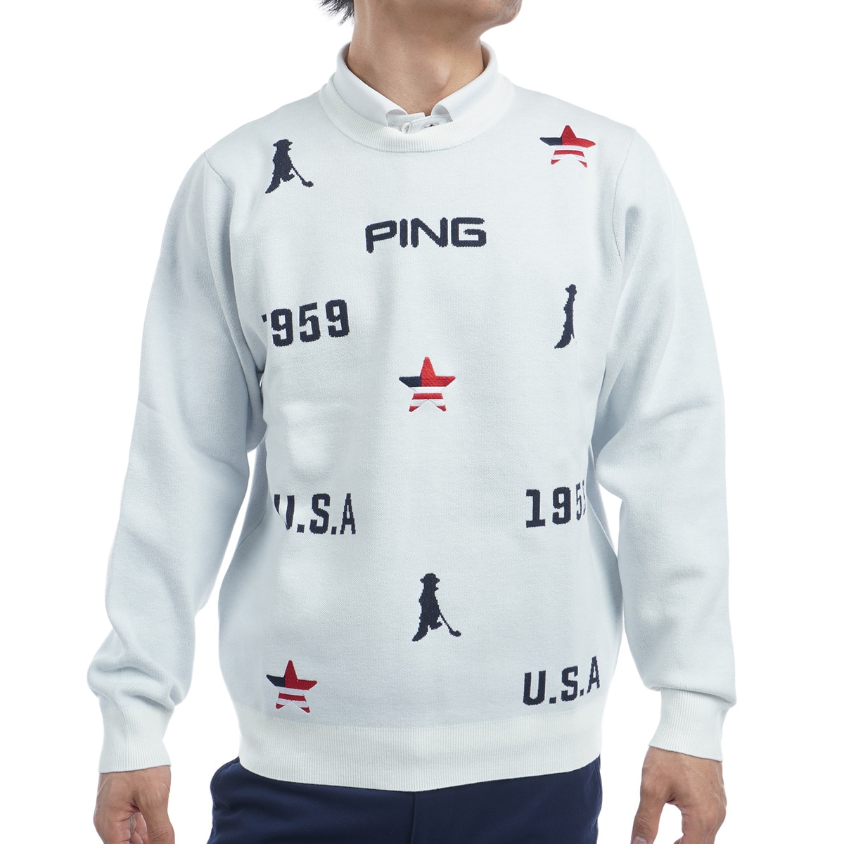 セール・アウトレット】Mr.PING USA クルーネックセーター(中間