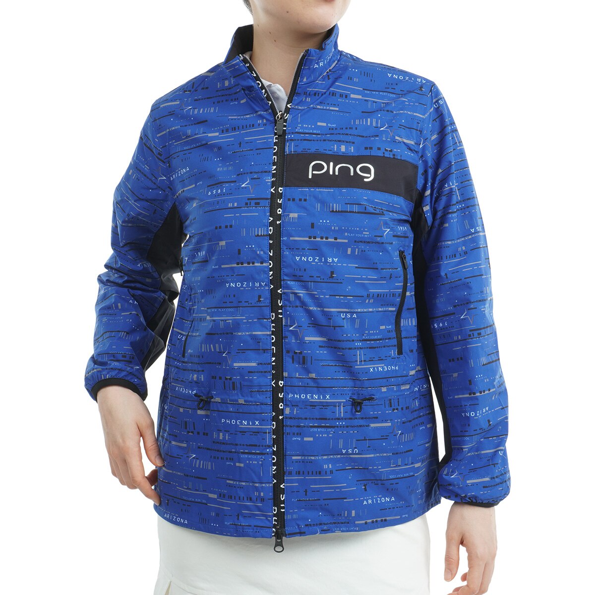 PING ナイロンジャケット　薄手　ペプラム　ウエスト絞れる　韓国ゴルフウェア xgfjk04j3_main_1.jpg