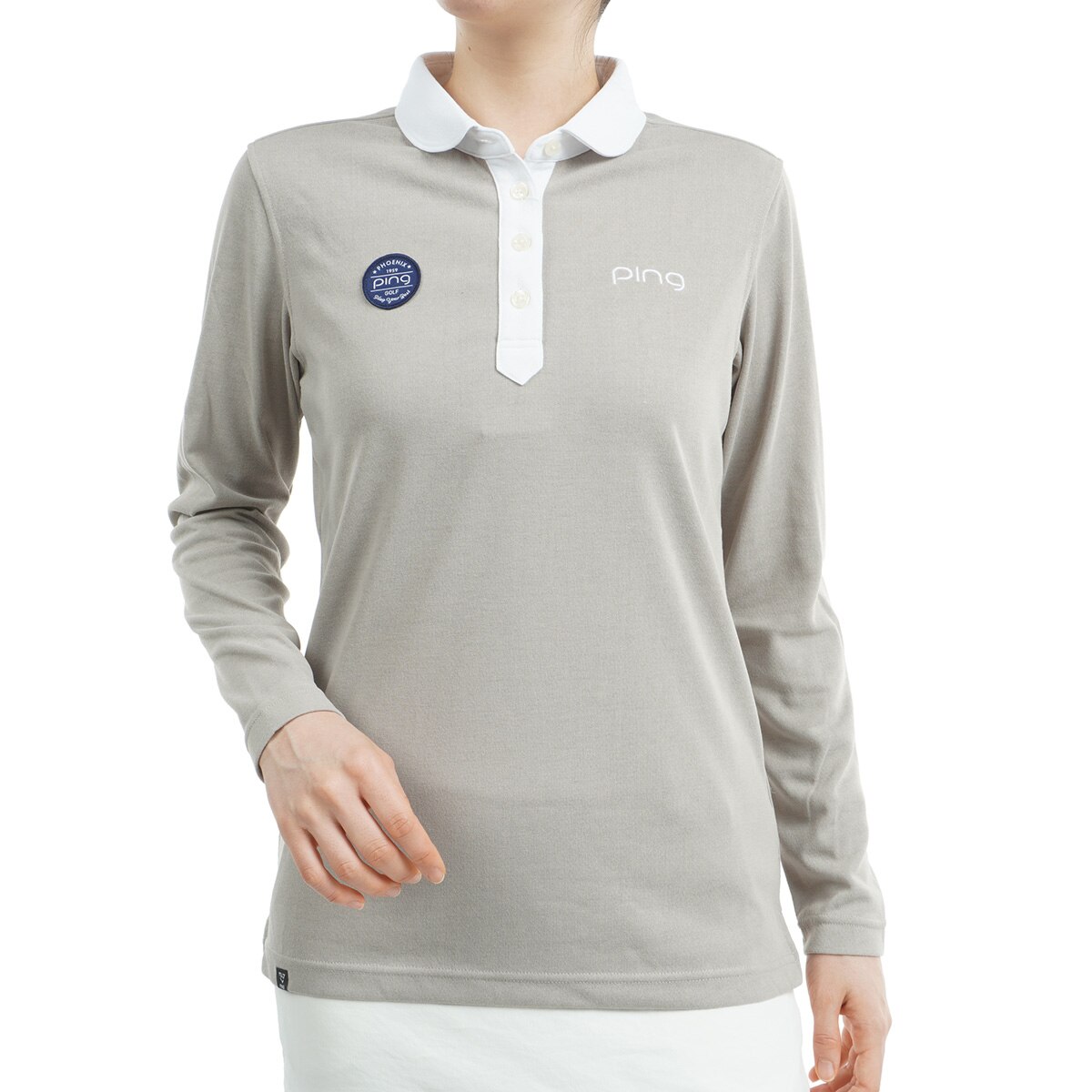 セール・アウトレット】ハニカムジャージー長袖ポロシャツ レディス