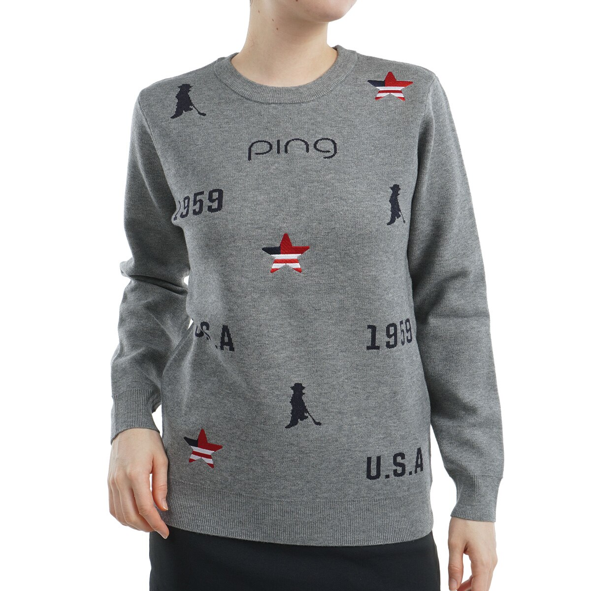 セール・アウトレット】Mr.PING USA クルーネックセーター レディス