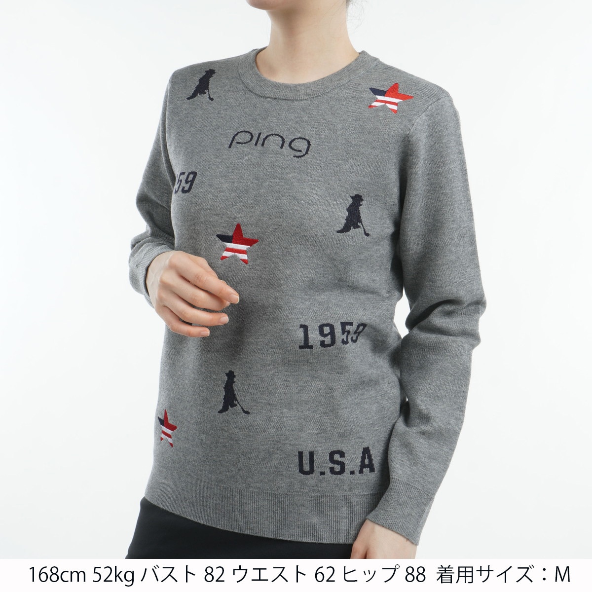 セール・アウトレット】Mr.PING USA クルーネックセーター レディス