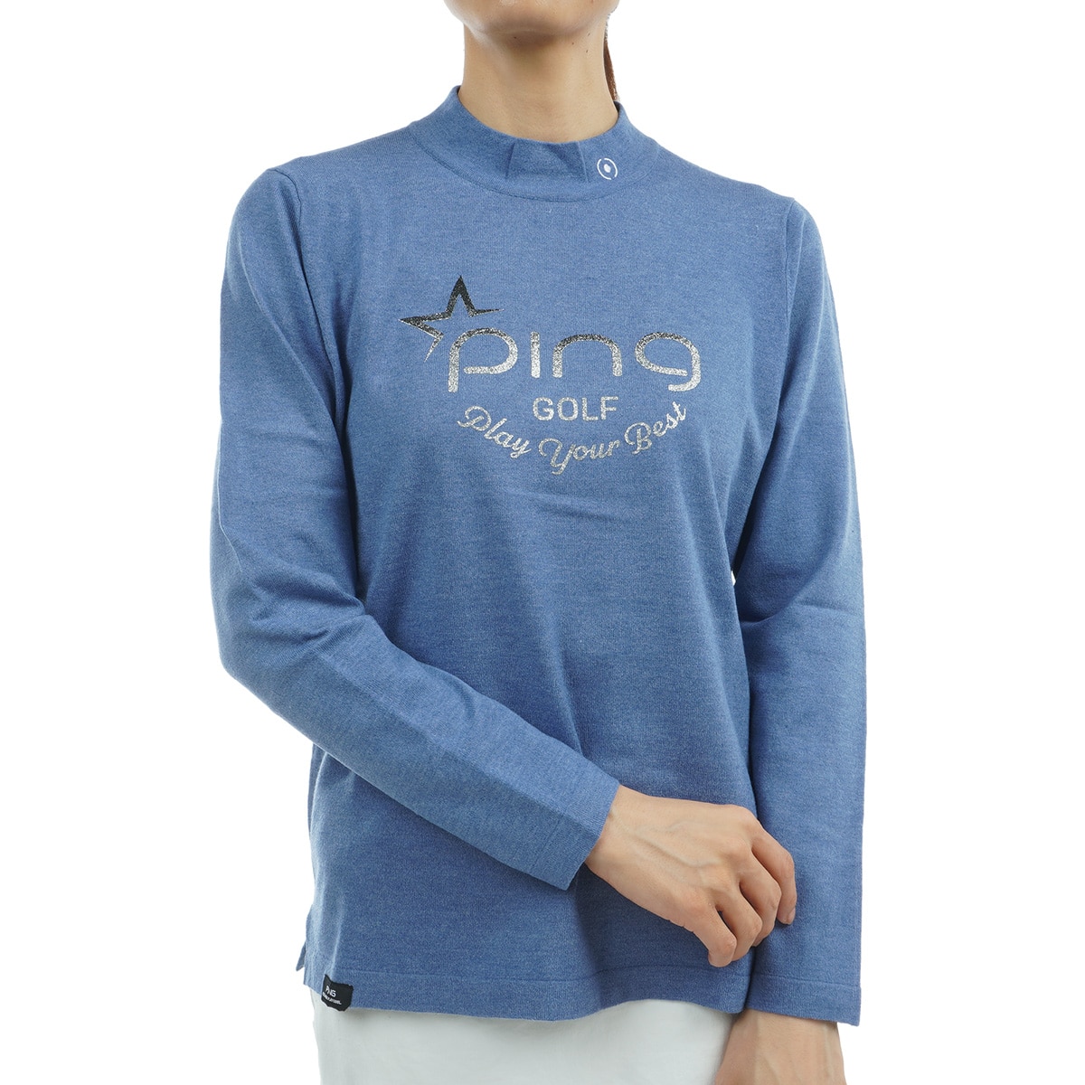 セール・アウトレット】ロゴプリント ハイネック長袖セーター レディス