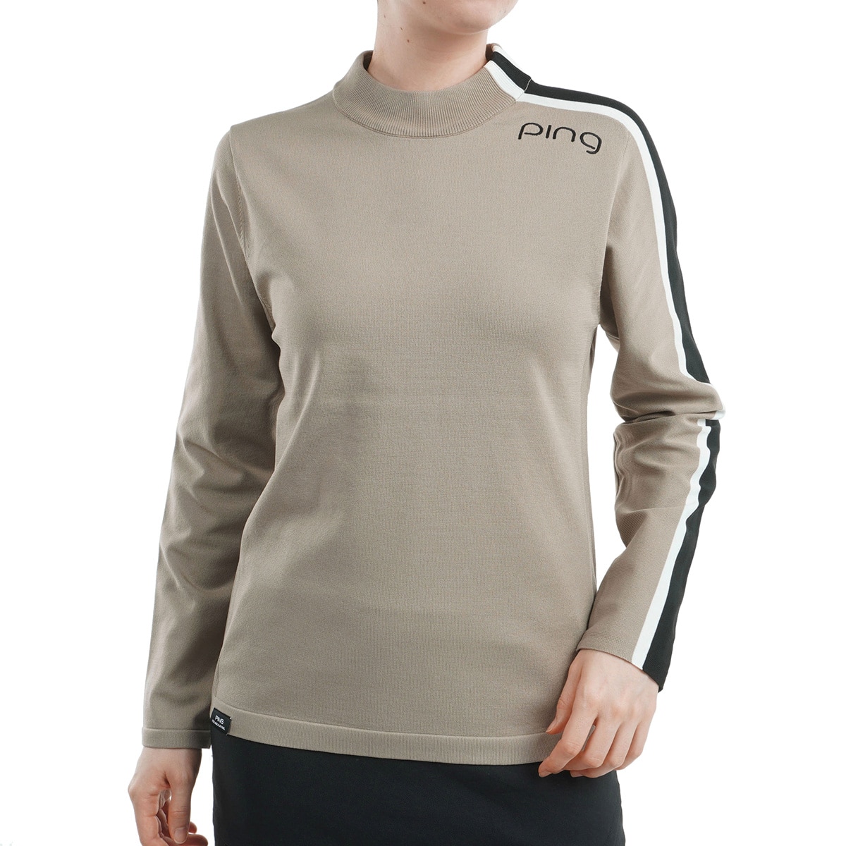 セール・アウトレット】アシンメトリー ハイネック長袖セーター