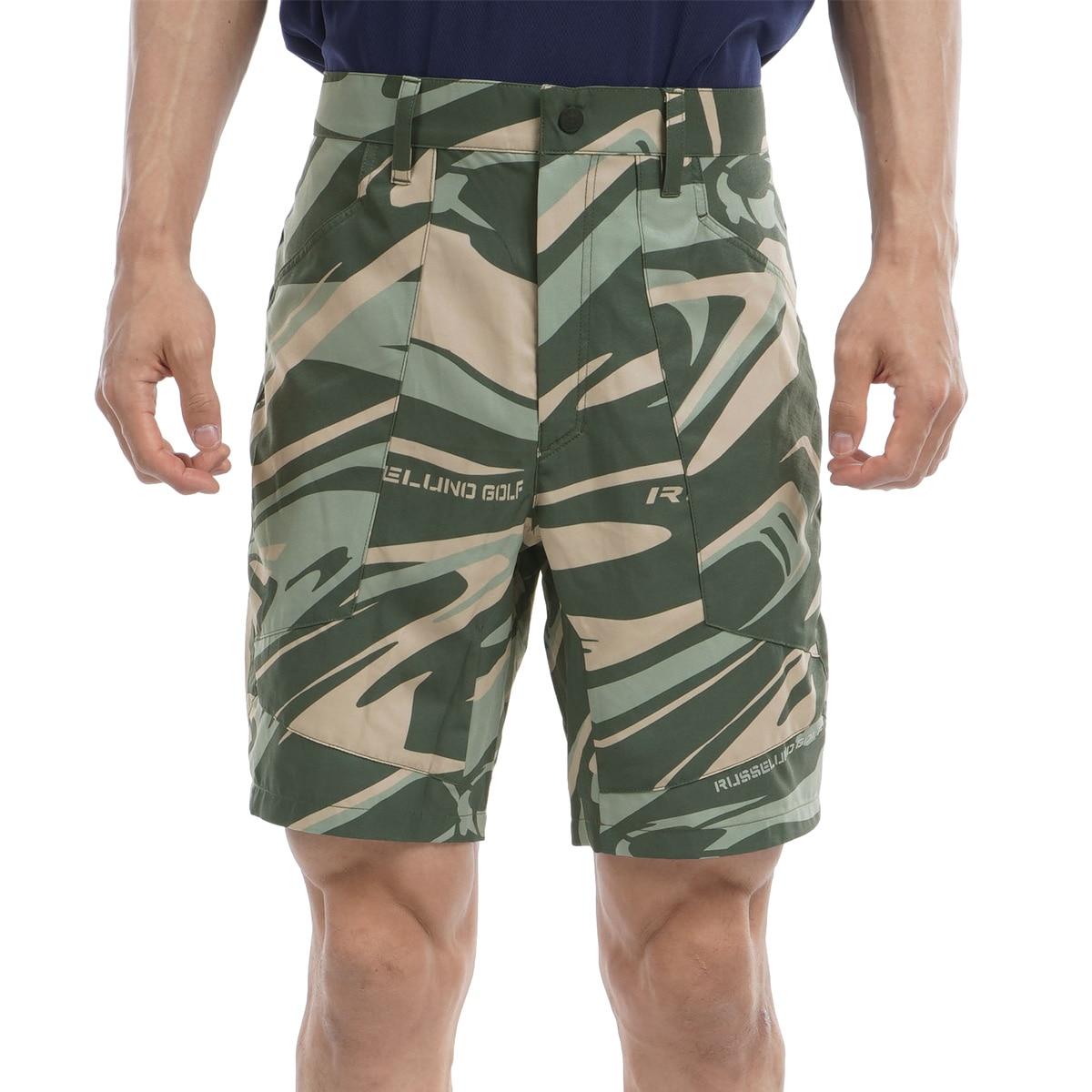 アウトレット】ストレッチ ABSTRACT CAMO パターン ハーフパンツ