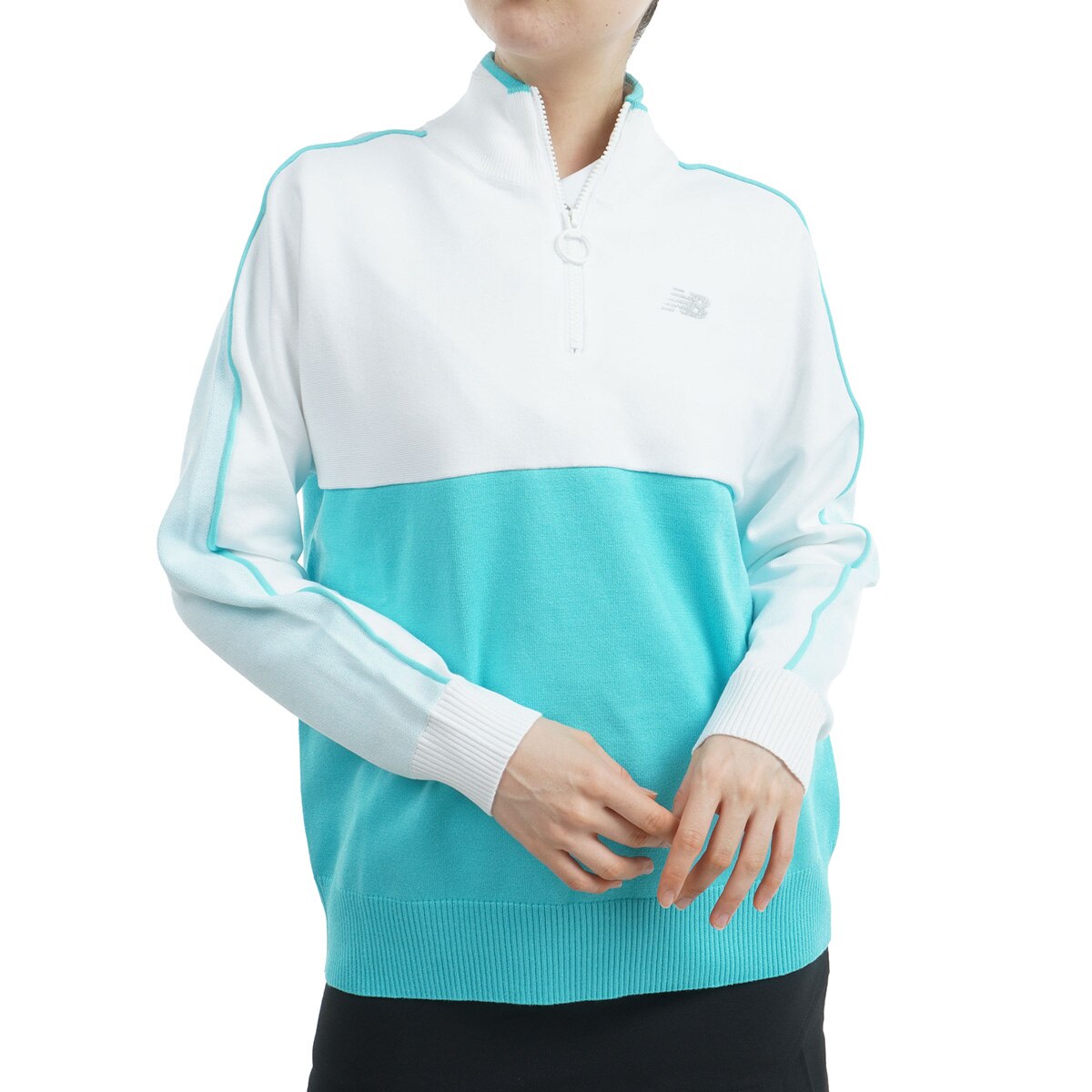 セール・アウトレット】ストレッチ ハーフジップセーター レディス