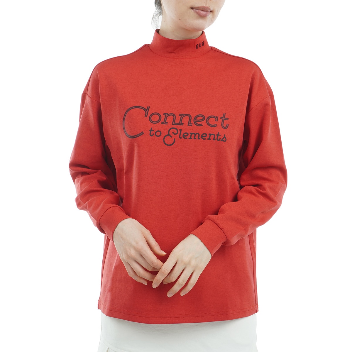 セール・アウトレット】プリントモックネック長袖シャツ レディス(長袖