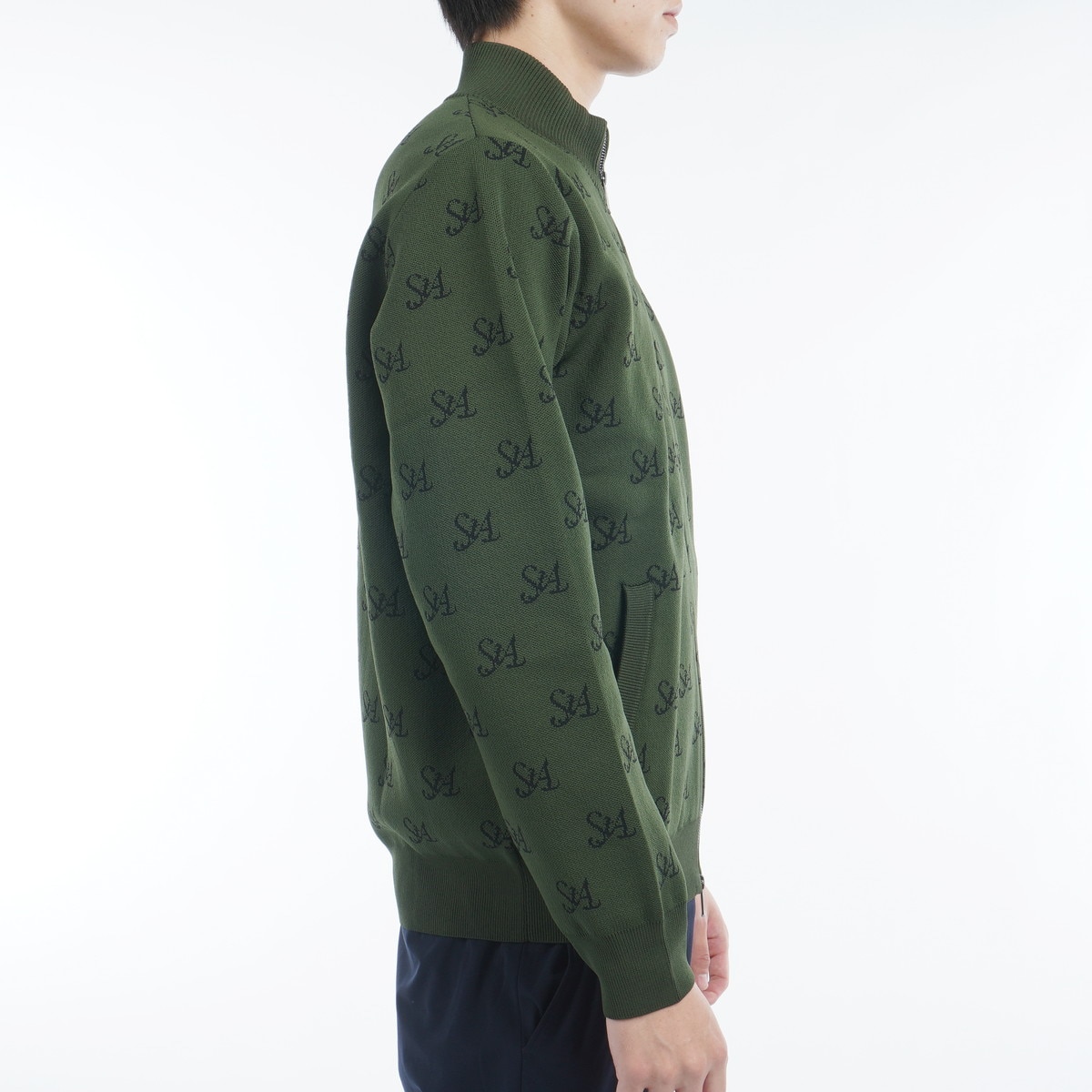 セール・アウトレット】STAロゴジャカード ニットブルゾン(アウター