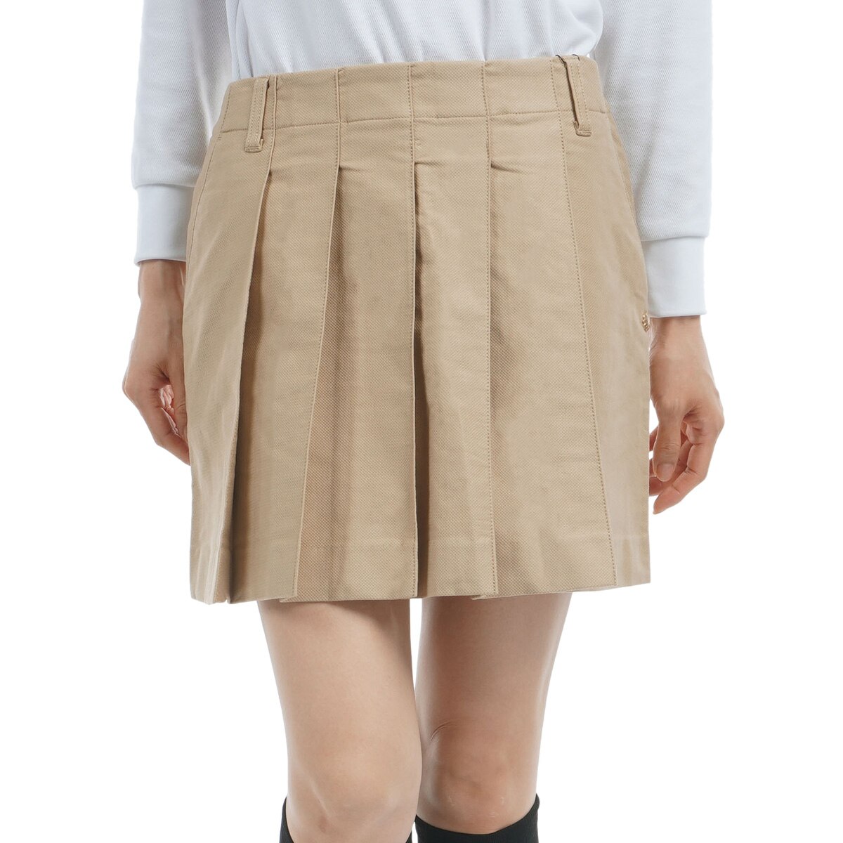 新品　セントアンドリュース　スカート　プリーツ　ストレッチ　秋冬　ベージュ　M セール・アウトレット】ドビーストレッチスカート レディス(スカート