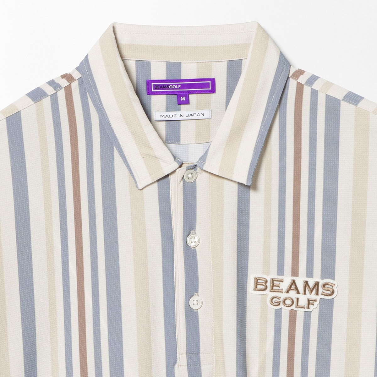 BEAMS GOLF PURPLE LABEL マルチストライプ ポロシャツ(半袖シャツ