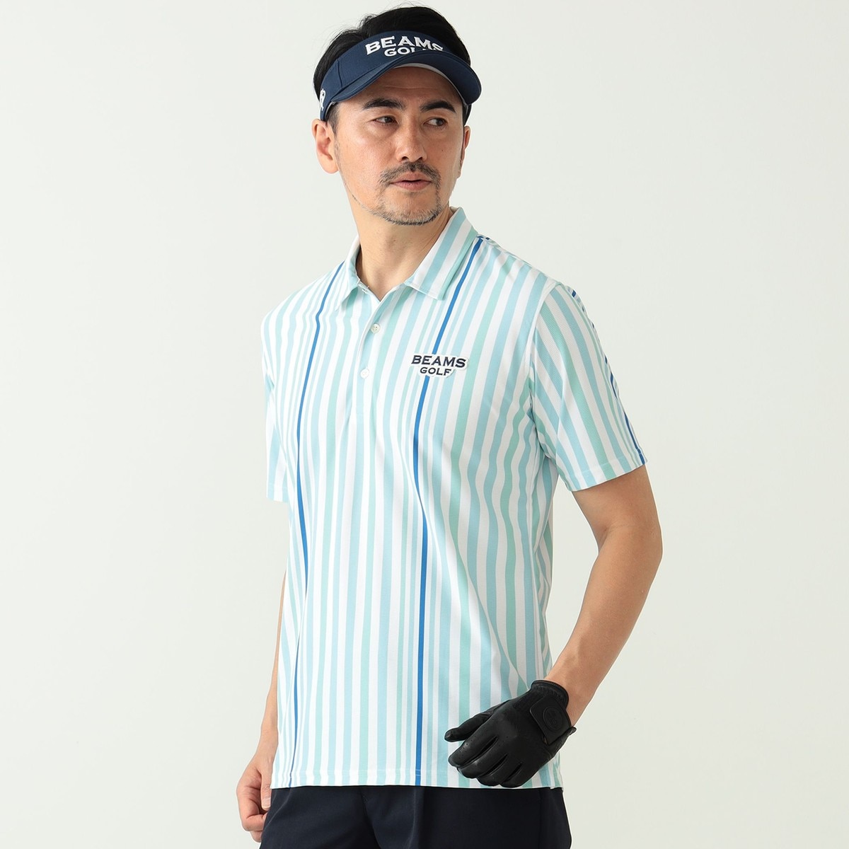 BEAMS GOLF PURPLE LABEL マルチストライプ ポロシャツ(半袖シャツ