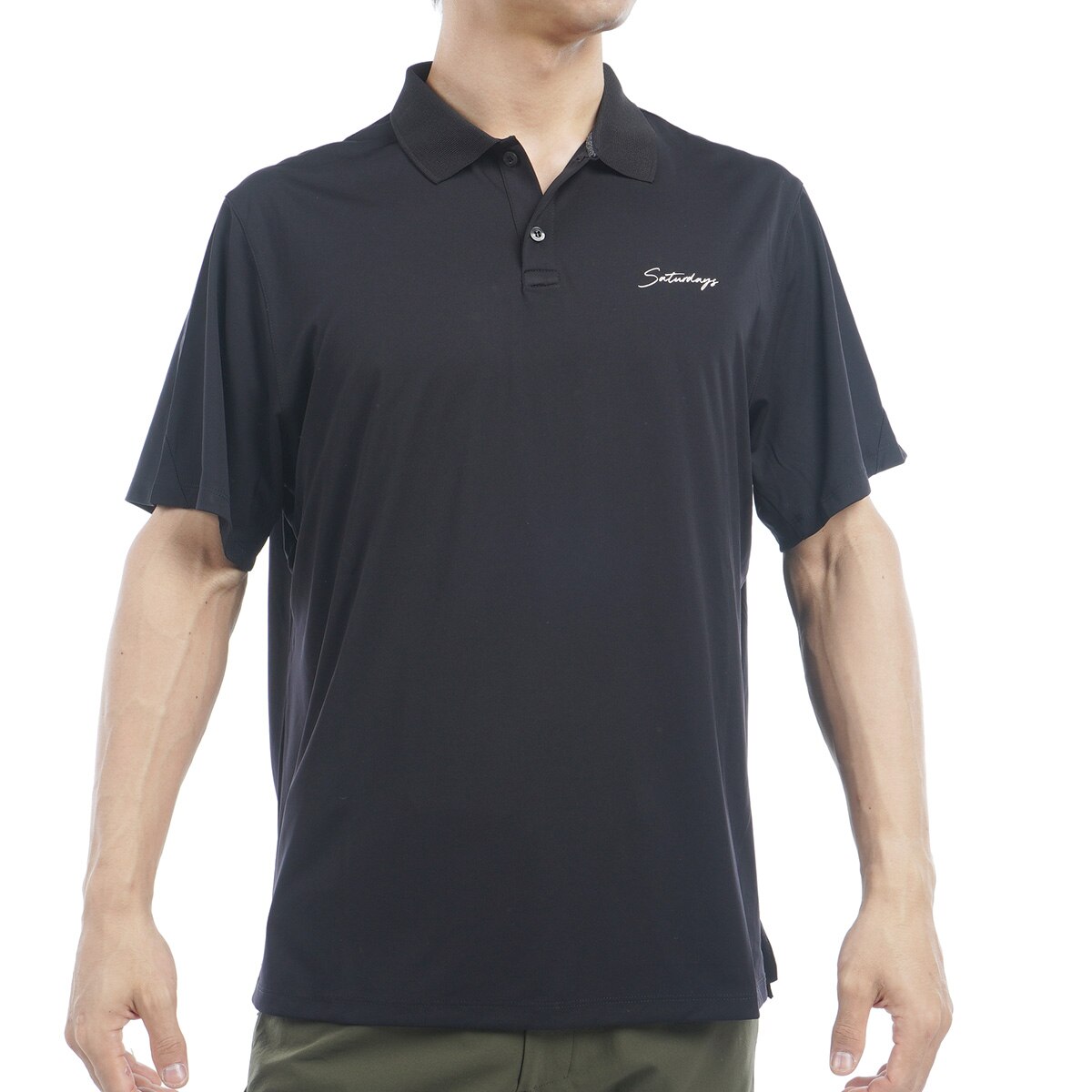 ゴルフィッカーズGDO限定 ストレッチ ハーフジップ・ワイド半袖ポロシャツ