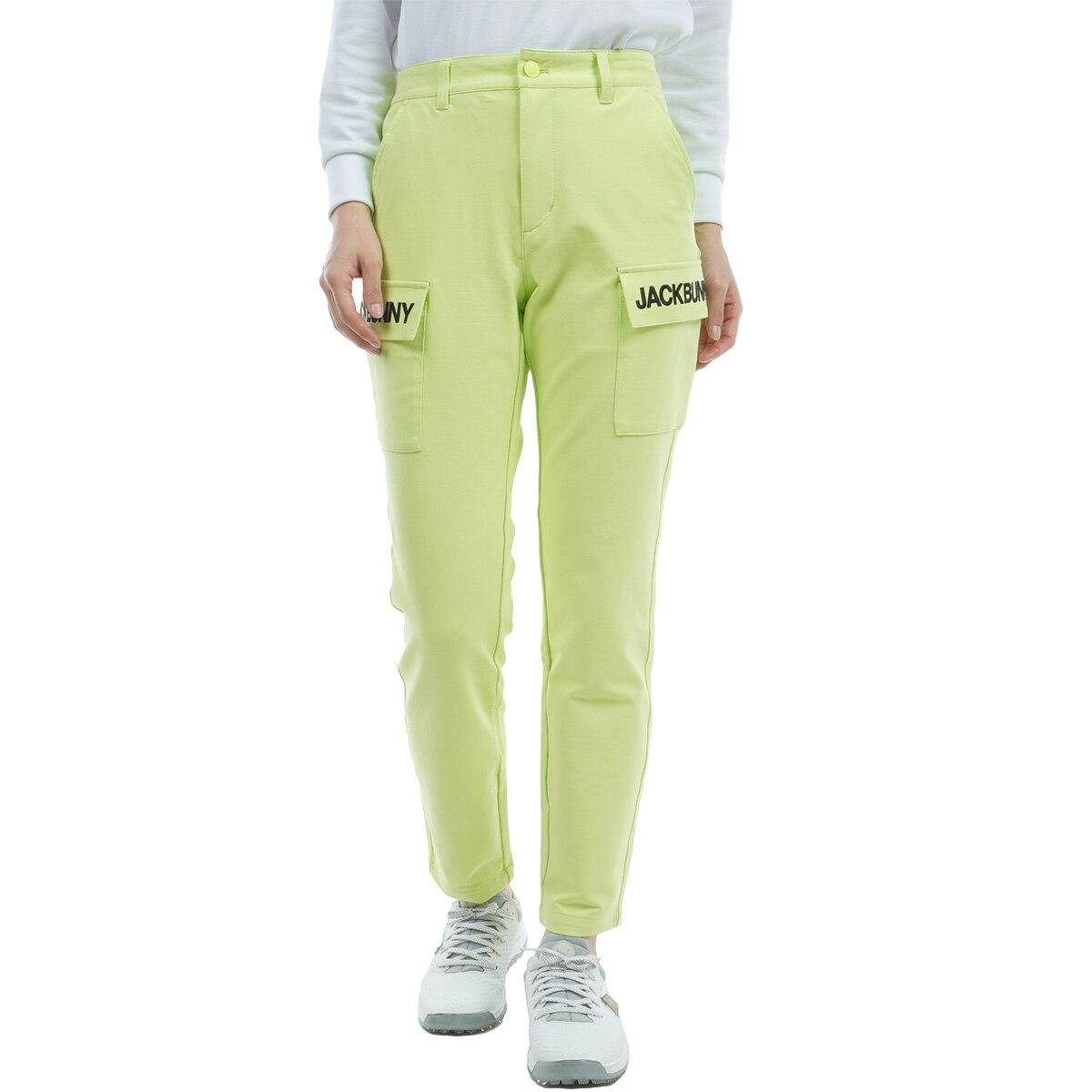 Jack Bunny!! ジャックバニー ロゴ入 パンツ ゴルフ パンツ Jack Bunny!! 【新品】ジャックバニー パンツ ライムイエロー×黒