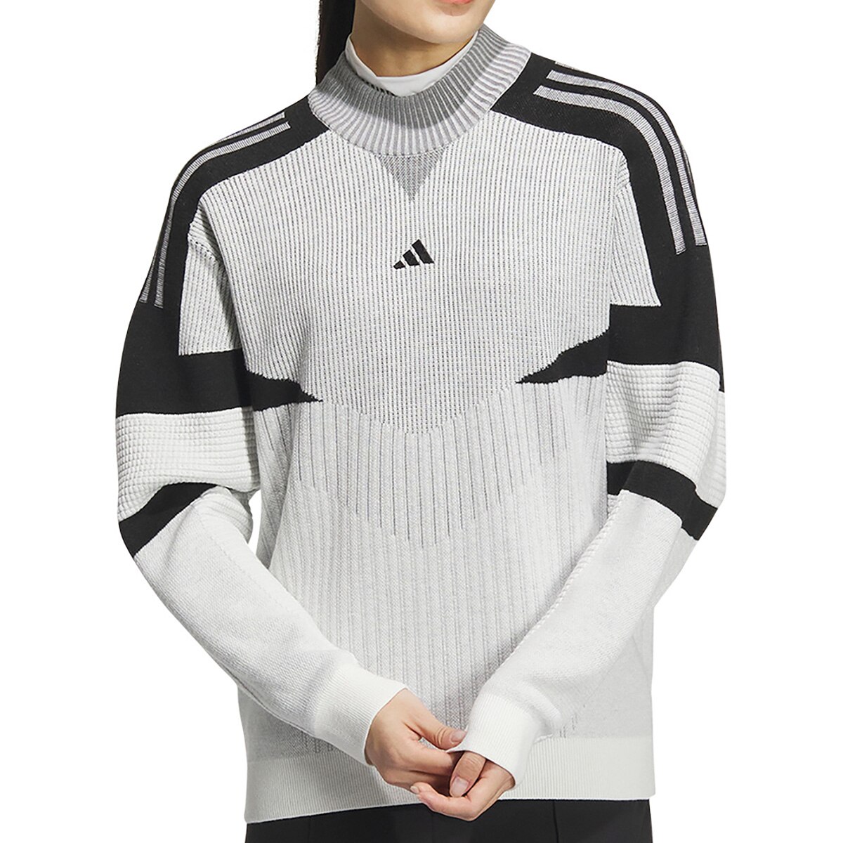 adidas ニット セーター アーカイブグラフィック モックネック