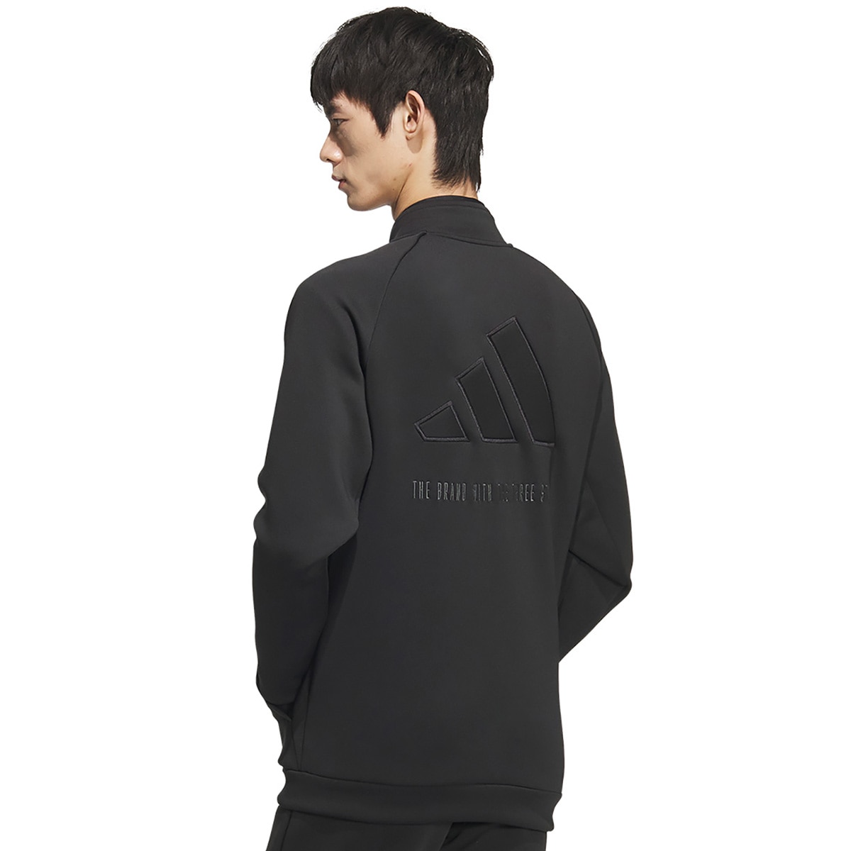 新品adidas ゴルフダンボールなニットセットアップブラックM adidas アディダス ゴルフウェア MKR96 ダンボールニット