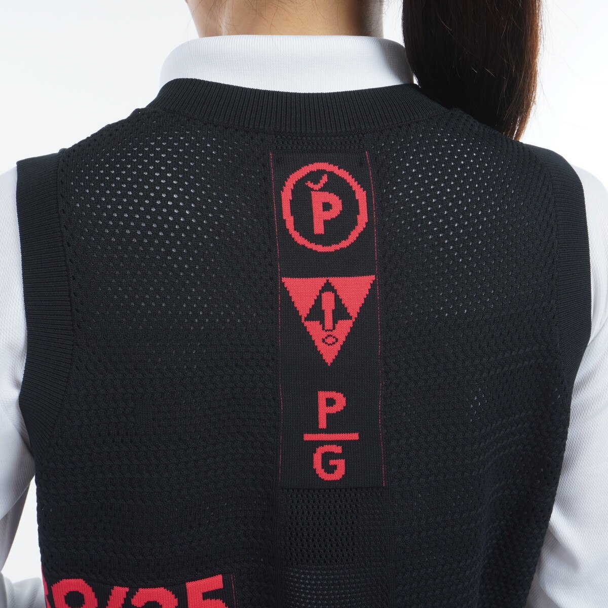 新品未使用⭐︎PEARLY GATES メッシュニットベスト レディス（タグ付き） セール・アウトレット】光栓 地柄×メッシュニットベスト