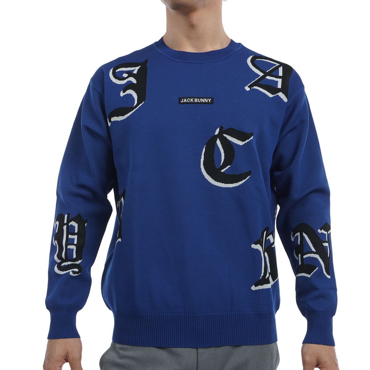 6サイズLL ジャックバニー ゴルフウェア 新品 メンズ ジャガード セーター