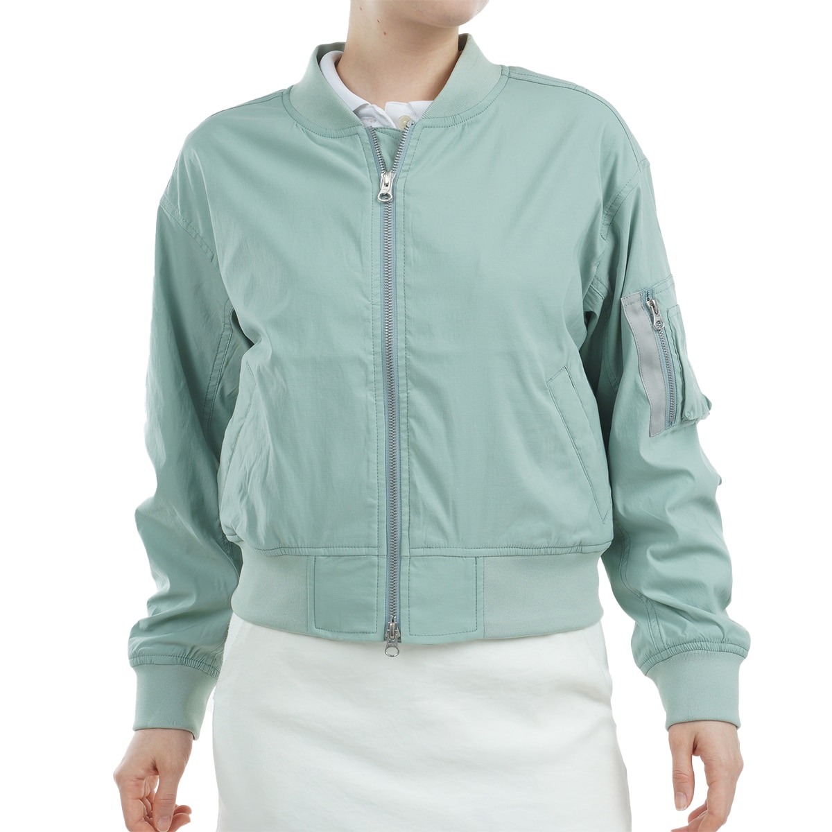 セール・アウトレット】ストレッチ MA-1 ジャケット レディス(アウター