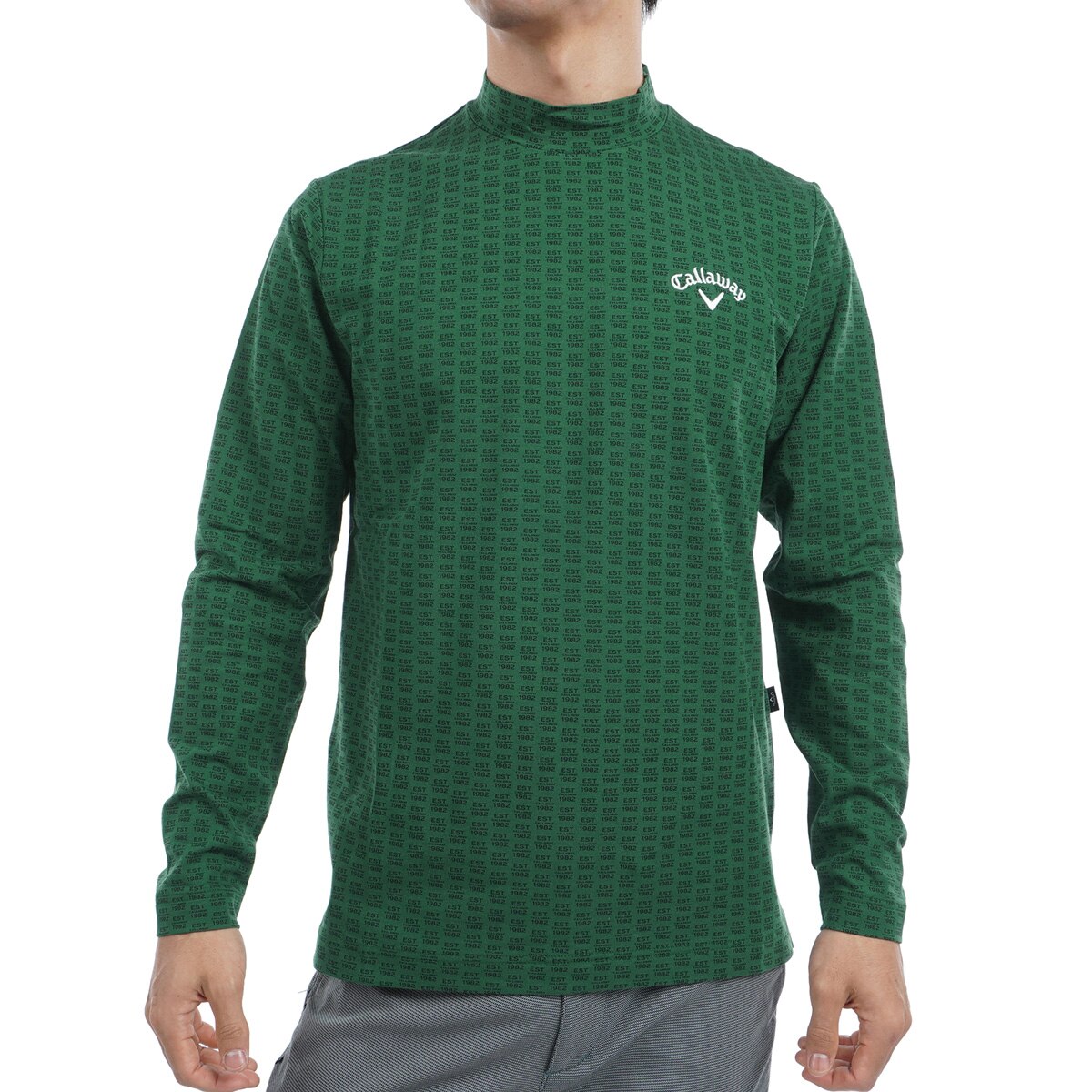 セール・アウトレット】ロゴプリント ストレッチ天竺 モック