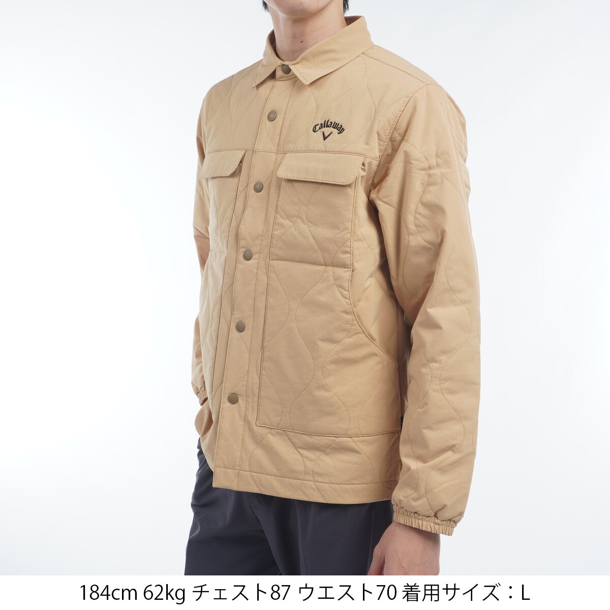 アウトレット】シワポリエステル中綿コーチジャケット(アウター