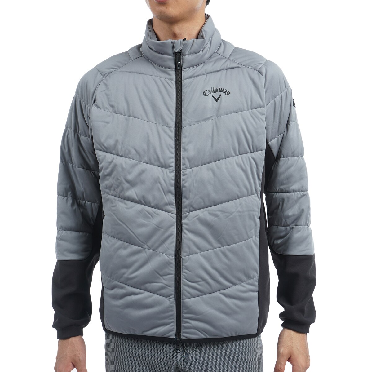 キャロウェイ ダブルジップ ジャケット 裏起毛 ブラック 総柄 Mサイズ Callaway キャロウェイ メンズ ゴルフウェア スターストレッチ