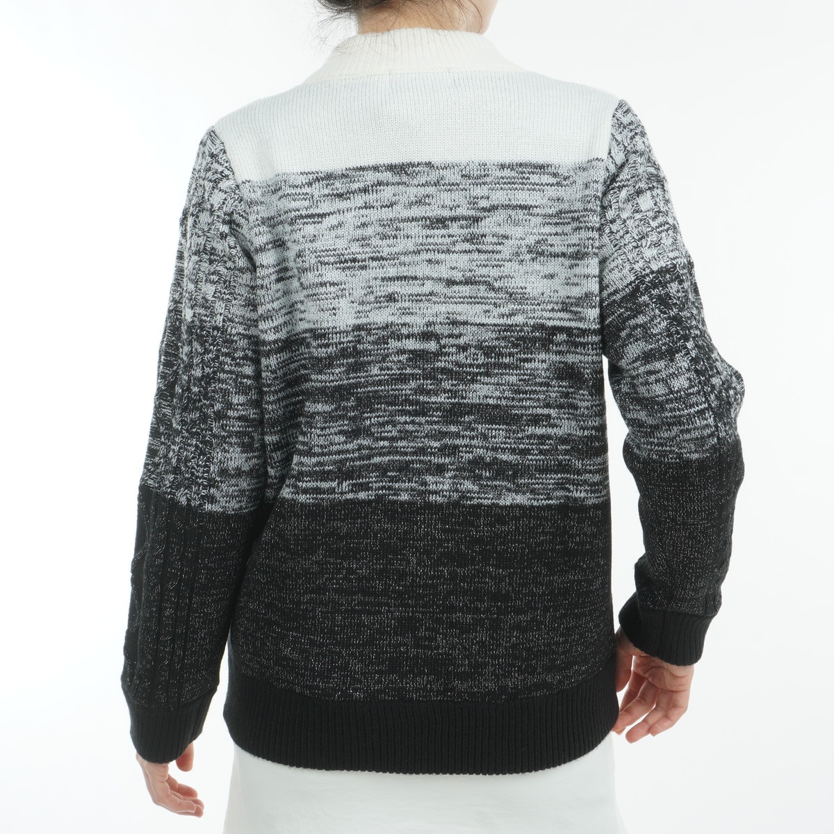 セール・アウトレット】裏地付きラメ入りフルジップセーター レディス