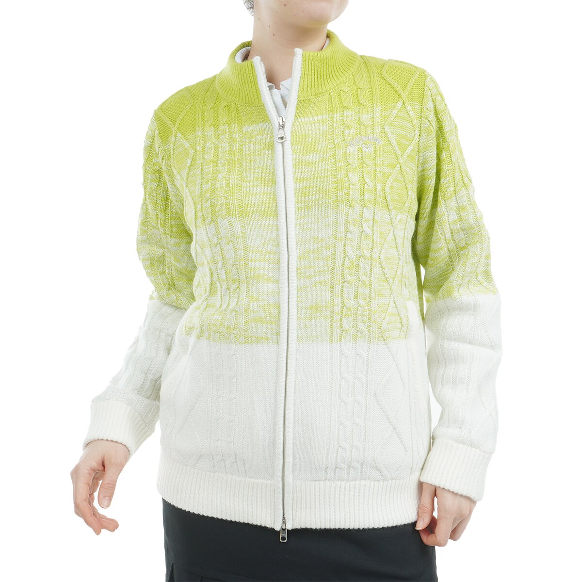 【ゴルフ】キャロウェイ裏地付ラメ入りフルジップニット／新品タグ付き24AW ゴルフ】キャロウェイ裏地付ラメ入りフルジップニット／新品タグ