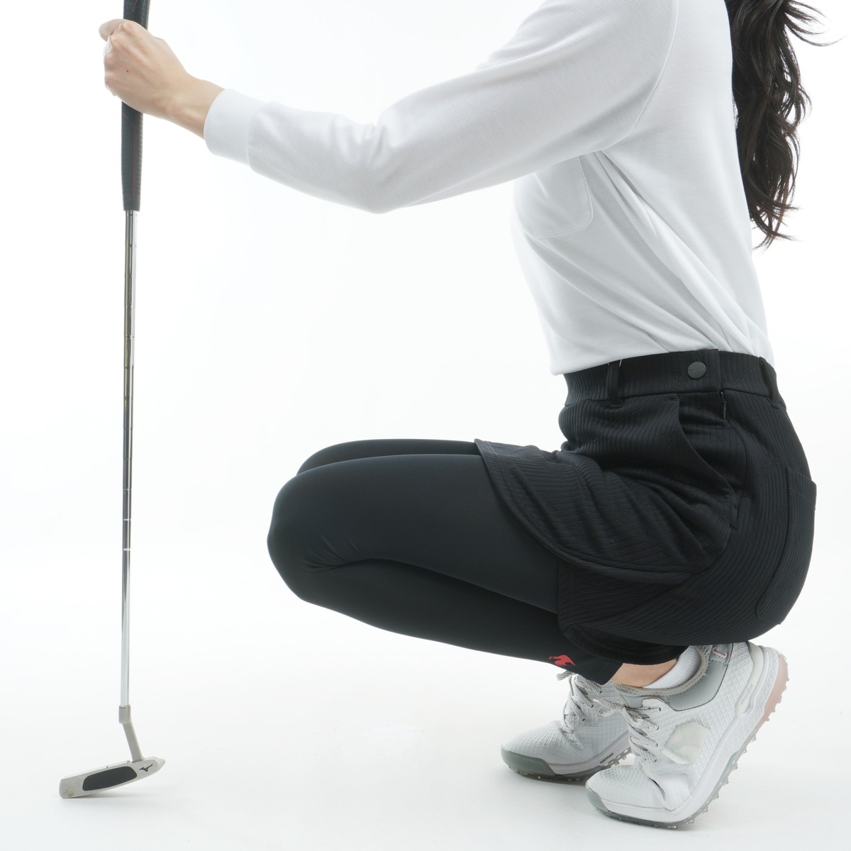 週末値下⭐︎新品未使用TMGゴルフ ストレッチキルトスカートsize2 golf アウトレット】ストレッチ レギンス付きキルトジャカードスカート