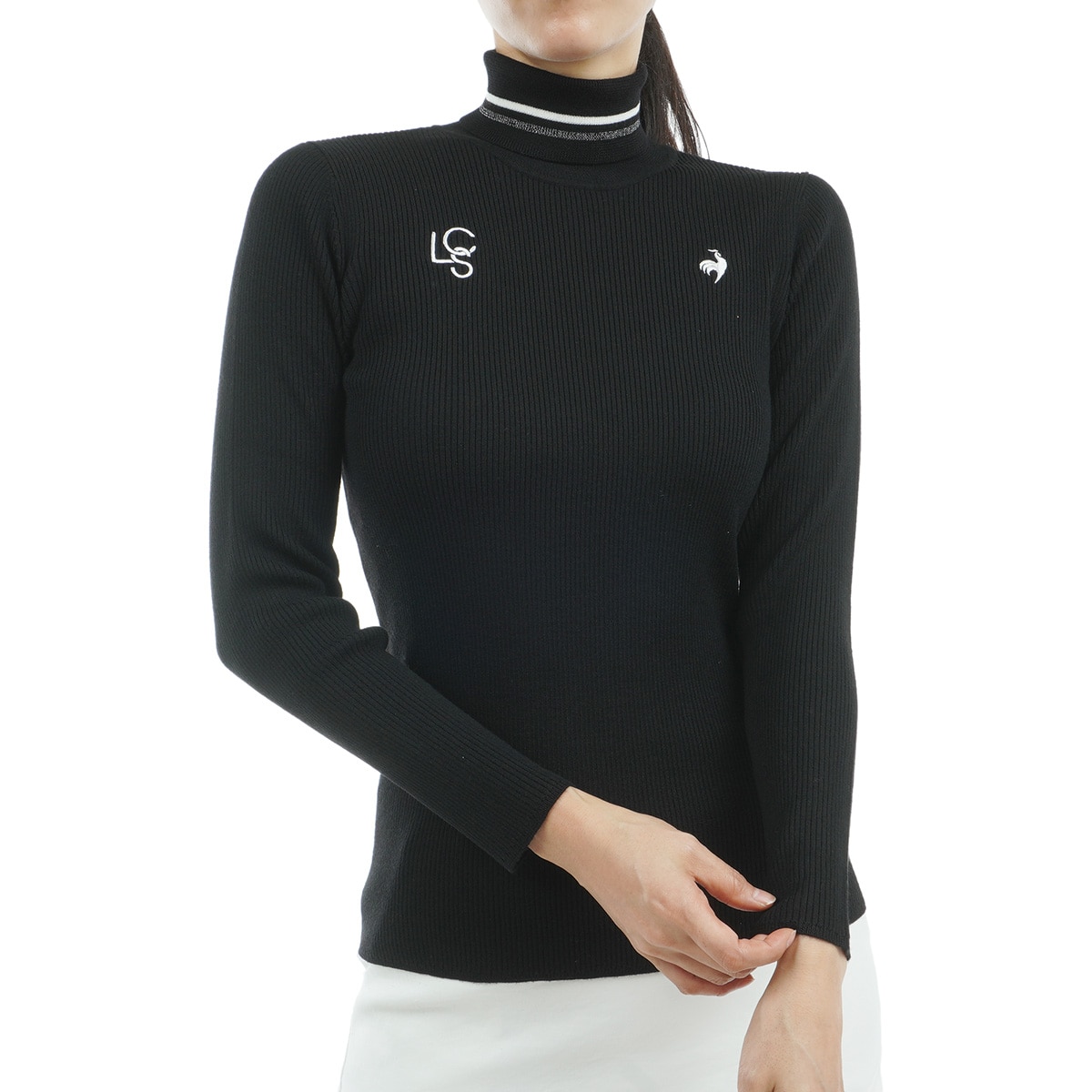 23区 - coco 未使用品 23区ゴルフ 23区GOLF レディース ニット 2(L) 黒×白 長袖タートルネック ボーダー coco 未使用品 23区ゴルフ 23区GOLF レディース ニット 2(L) 黒×