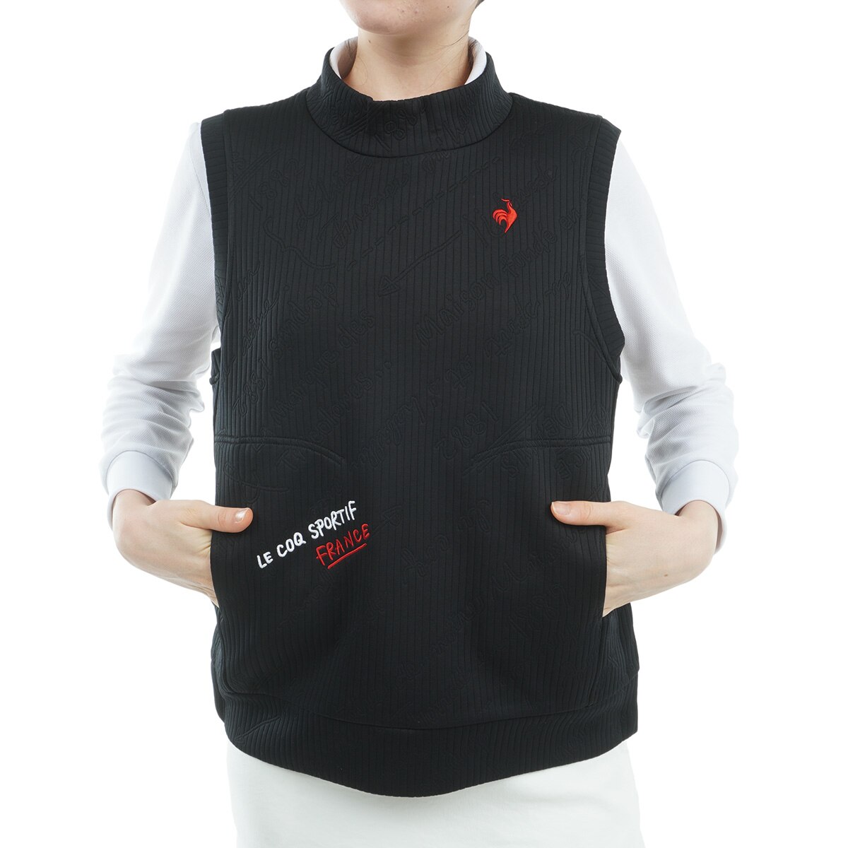 セール・アウトレット】ストレッチ モックネックカットソーベスト