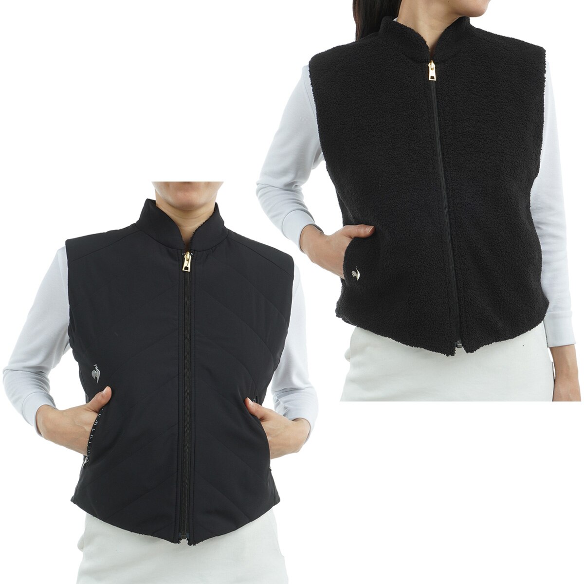 ルコックスポルティフリバーシブル ボアフリースベスト ルコック