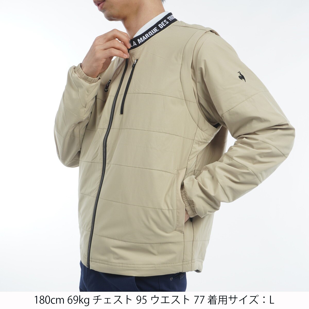 ストレッチフォーサー 裏起毛 ノーカラー2WAYブルゾン(アウター