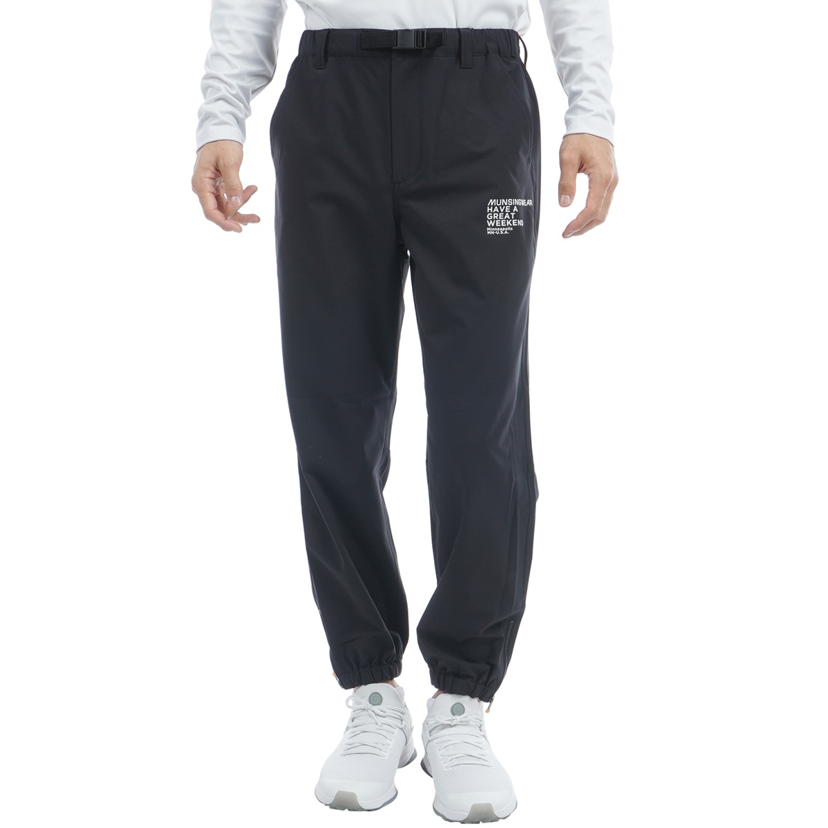 ENVOY ストレッチ 裾ジップ 9分丈パンツ(ロングパンツ