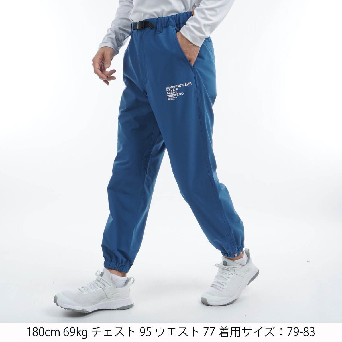 ENVOY ストレッチ 裾ジップ 9分丈パンツ(ロングパンツ